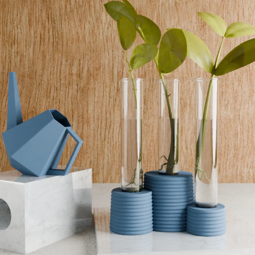 Triple Bubble Propagation Station - Ribbed Modern Planter for Plant Cuttings & Hydroponics