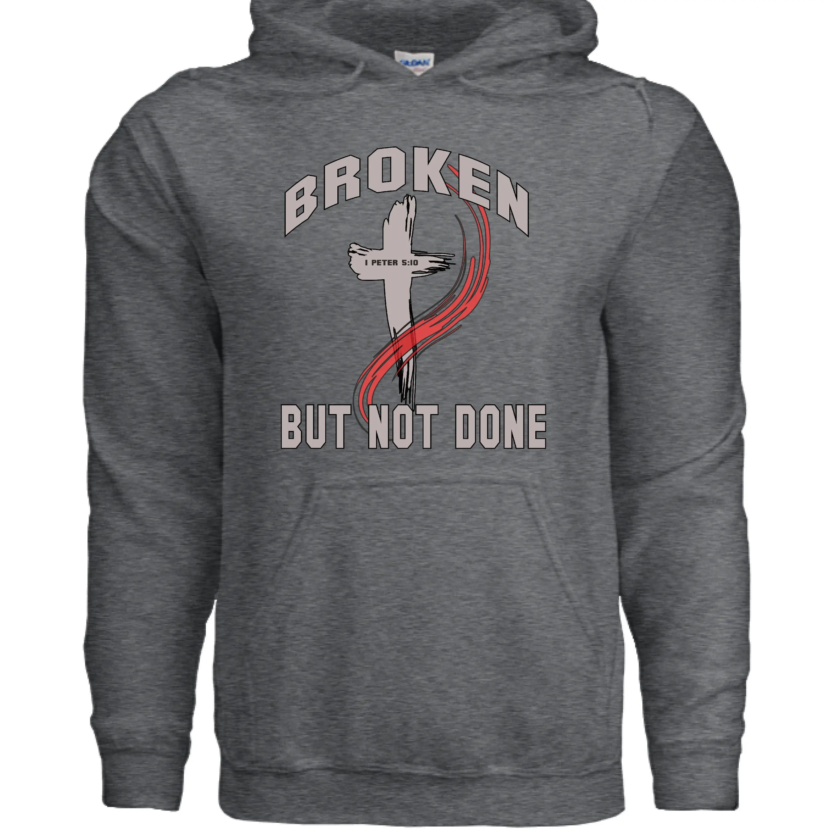 Gildan Broken Hoodie G185 Adult Heavy Blend 8 oz 50/50 Cotton Polyester Blend Heather Sport Colors Double Lined Hood Pouch Pocket Matching Drawcord