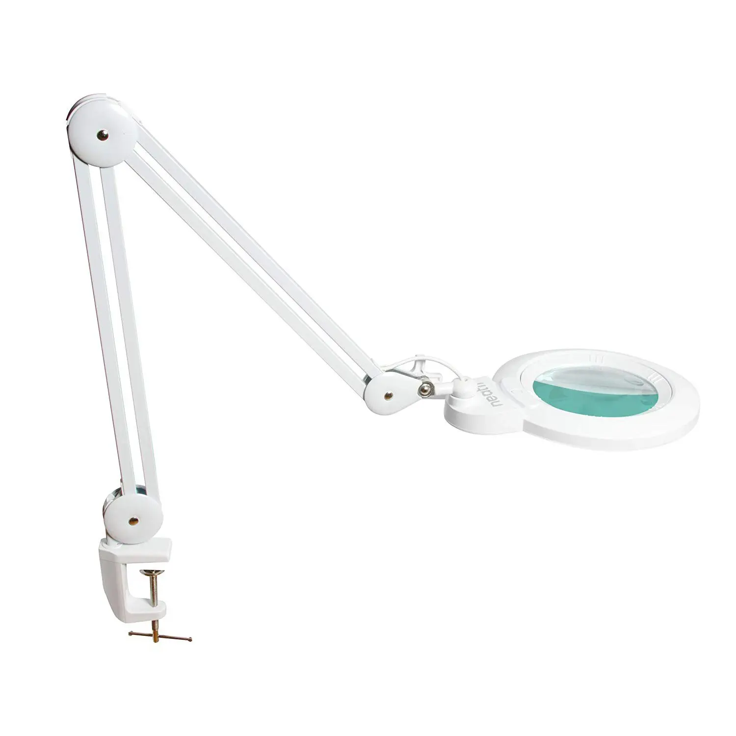 Neatfi Super LED Magnifying Lamp with Clamp, 1,200 Lumens, 8 Diopter, 5 Inches Wide Lens, Adjustable Color Modes for Crafting & Reading - White