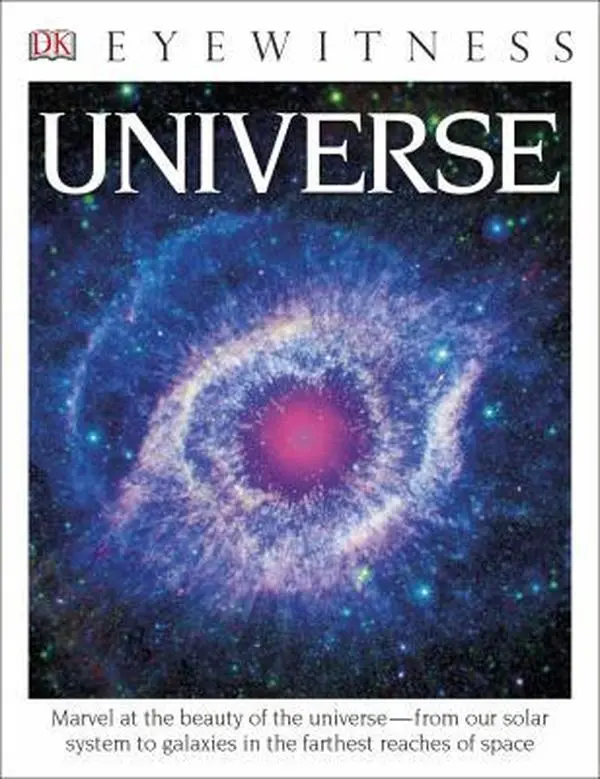 Used DK Edition Book - Eyewitness Universe (Paperback, English, All Ages) - In-Depth Comprehensive Look from Solar System to Galaxies, Black Holes, Unique Word-Picture Integration, Reissued with CD and Wall Chart