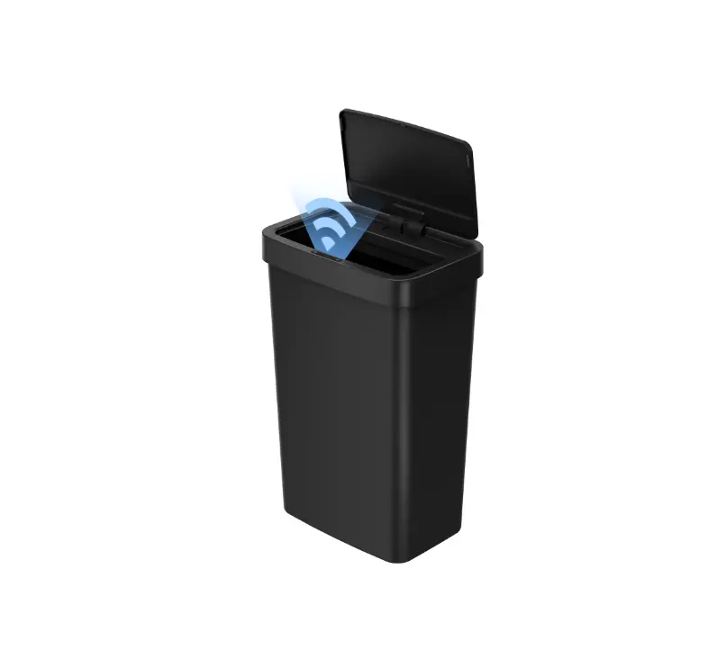 Mainstays Kitchen Motion Sensor Trash Can, 13.2 gal Plastic Automatic Garbage Bin, Black