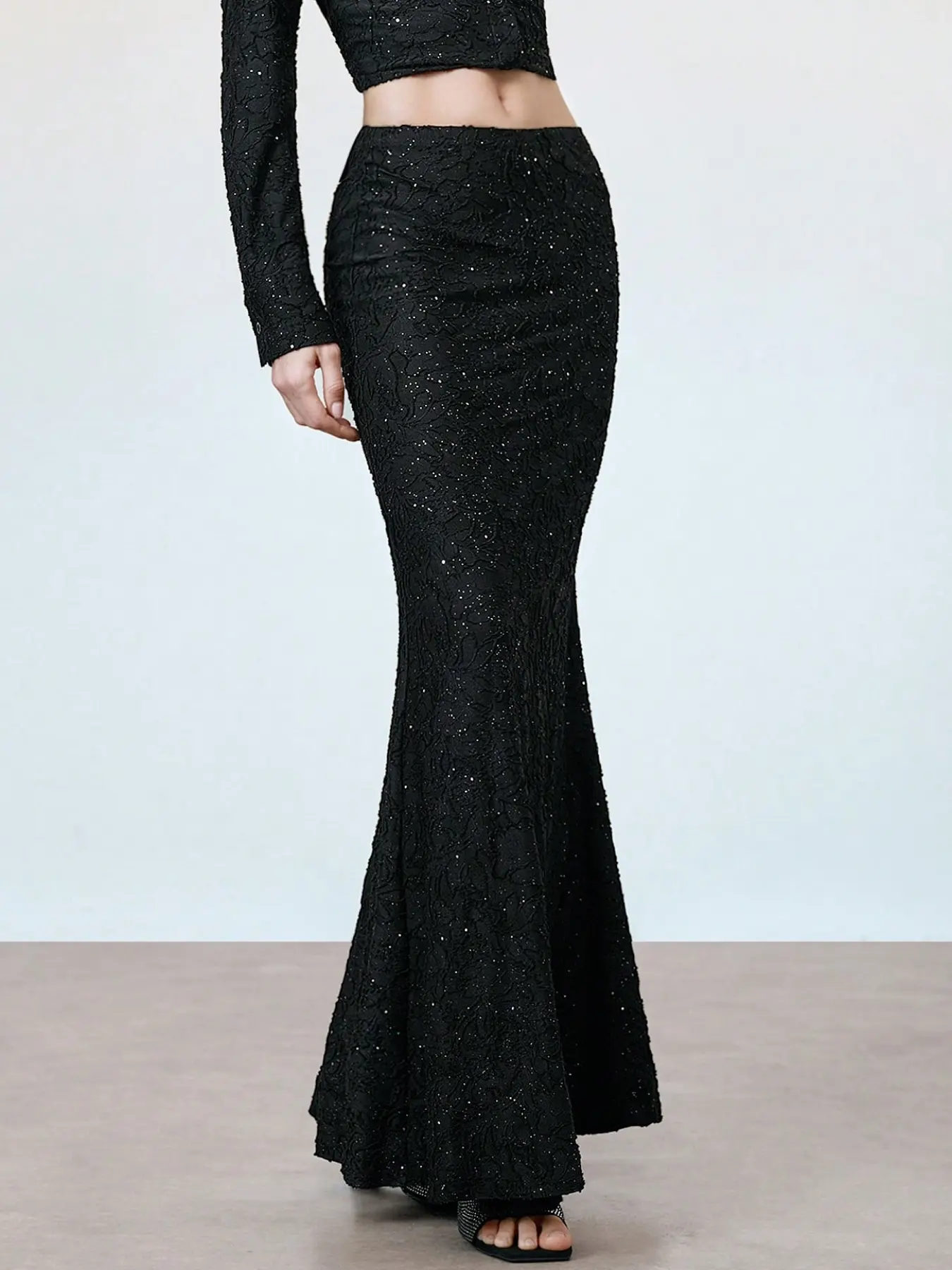 princess polly baby blue dress A women's black shiny high-waisted fishtail dress dinner elegant texture  fabric slim buttock dress, suitable for Formal Party Wear, formal banquets,  parties and light dress occasions, Womenswear