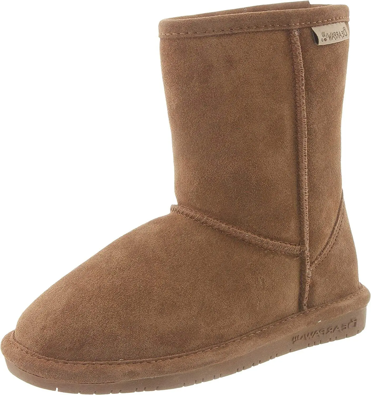 BEARPAW Girls Emma Short Suede Boots 608y-HICKORY