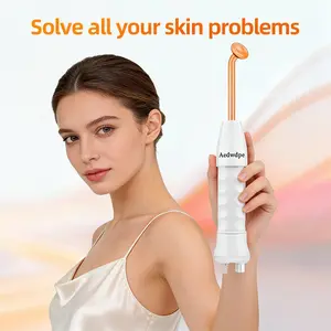 Face care stick, beauty instrument 4-in-1 portable massager, electrotherapy comb-portable high-frequency electrotherapy stick, light beige face care set, ideal gift for parents and girlfriends.