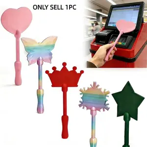 3D Printed Magic Wand Theme Credit Card Holder, Touch-To-Pay, Non-Contact Payment, Star-Shaped NFC Card Case, Ideal for Self-Checkout & Daily Shopping