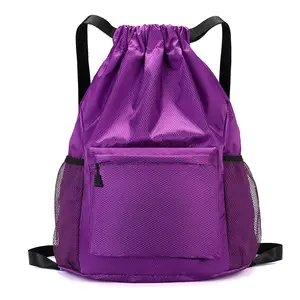 New Drawstring Travel Backpack, Large Capacity Outdoor Backpack, Men's and Women's Swimming and Fitness Storage Backpack, Basketball Backpack, Portable Storage Bag, Multi-functional Layered Design.