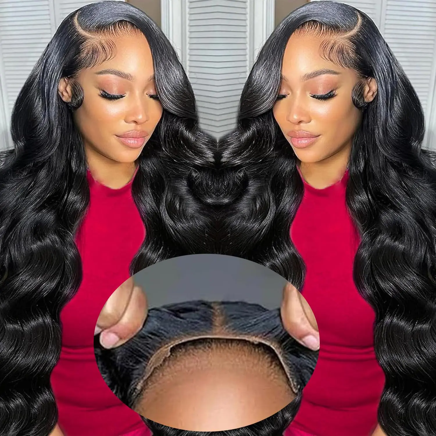 30 Inch Glueless Wigs Human Hair Pre Plucked Pre Cut Wear and Go Glueless Wig 5x5 HD Lace Closure Wigs Body Wave Lace Front Wigs Human Hair for Women 180% Density