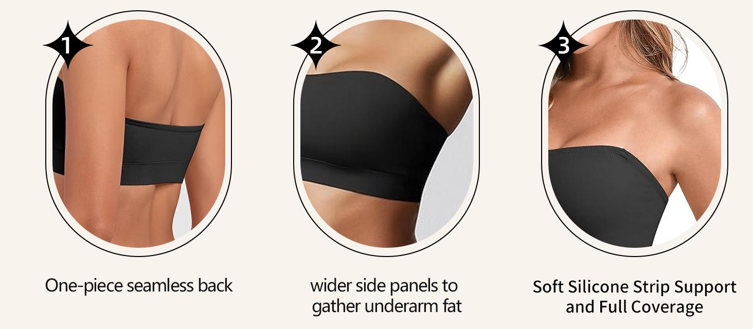 Women Non-Slip Bandeau Bras With Comfortable Strapless Bra Seamless Wireless Tube Top Soft Wireless Bra Womenswear