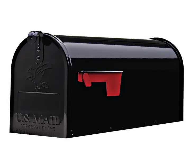 Elite Galvanized Steel, Medium, Post-Mount Mailbox in Black Elite Galvanized Steel, Medium, Post-Mount Mailbox in Black