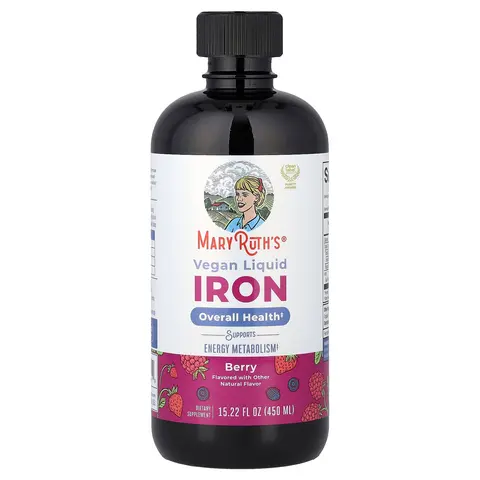 MaryRuth's Vegan Liquid Iron, For Ages 4+, Berry, 15.22 fl oz (450 ml)