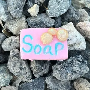Cute Soap Bar Clay Magnet Decor with White Sparkling Bubbles Unique Whimsical Design for Your Collection