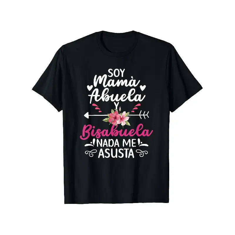 Men's Spanish Grandma T-Shirt - White Casual Round Neck Short Sleeve with Spanish Text & Grandma Quotes (Mama Abuela/Bisabuela) - Mexican Heritage Design, Machine Washable Gift for Grandfathers & Spanish Speakers