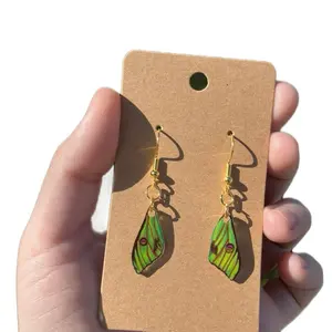 Comet Moth Wings Handmade Shrinky Dink Drop Dangle Earrings fashion handmade Colorful Fun
