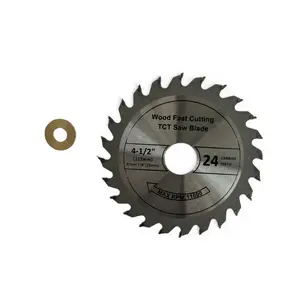 2Pack 4-1/2-inch 24 Tooth Alloy Steel TCT General Purpose Hard & Soft Wood Cutting Saw Blade with 7/8-inch Arbor(Reduce Ring 3/8 inch)