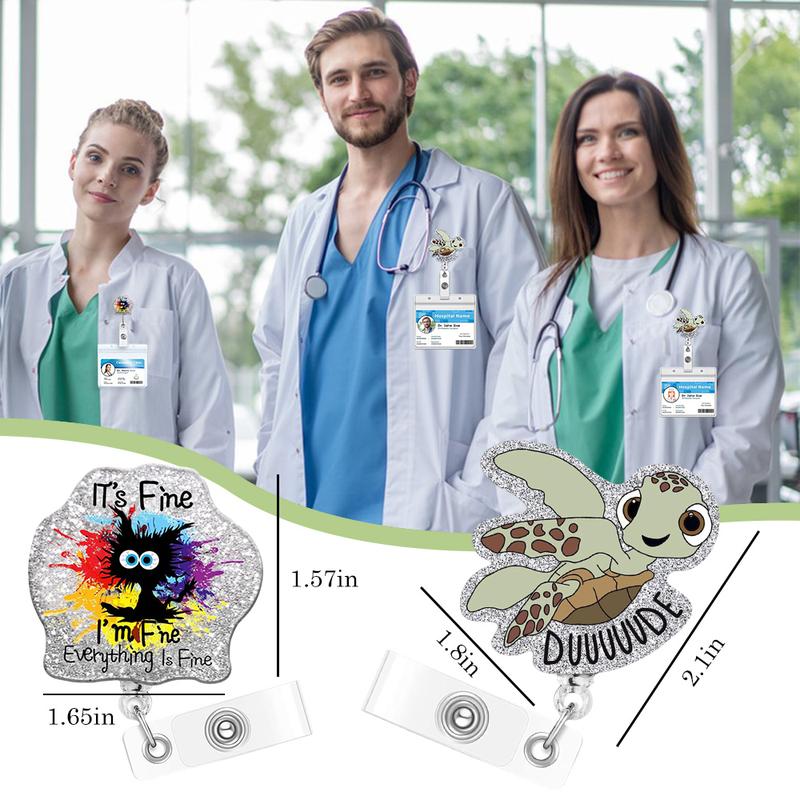 2PCS Funny Turtle Nurse Badge Reel, Cute Work Badge Holder with Retractable Clip, Pediatric Badge Buddy, Nursing Student RN LPN CNA MA Medical Worker Teacher Doctor ID Name Badge Clip Accessories 2PCS Funny Turtle Nurse Badge Reel, Cute Work Badge Holder with Retractable Clip, Pediatric Badge Buddy, Nursing Student RN LPN CNA MA Medical Worker Teacher Doctor ID Name Badge Clip Accessories