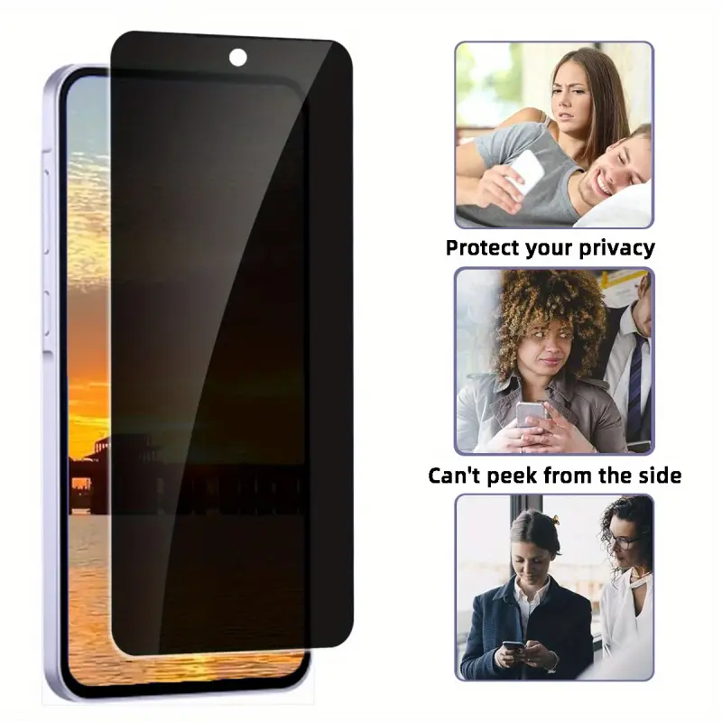 Privacy tempered glass screen protector Protective Accessories (3 pieces) for Samsung Galaxy A14 5G, A15, A16, A25 5G, A26 5G, A34, A35, A36, A54 5G, A55, and A56 series Protection