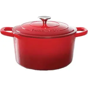 Gibson 5 Qt CrockPot Dutch Oven with Lid, Red Kitchen Cookware