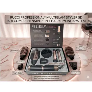 MULTIGLAM Styler 5D | 5-in-1 Hair Dryer & Styler Set with Air Wrap Barrels, Diffuser, Precision Brush & Concentrator Nozzle