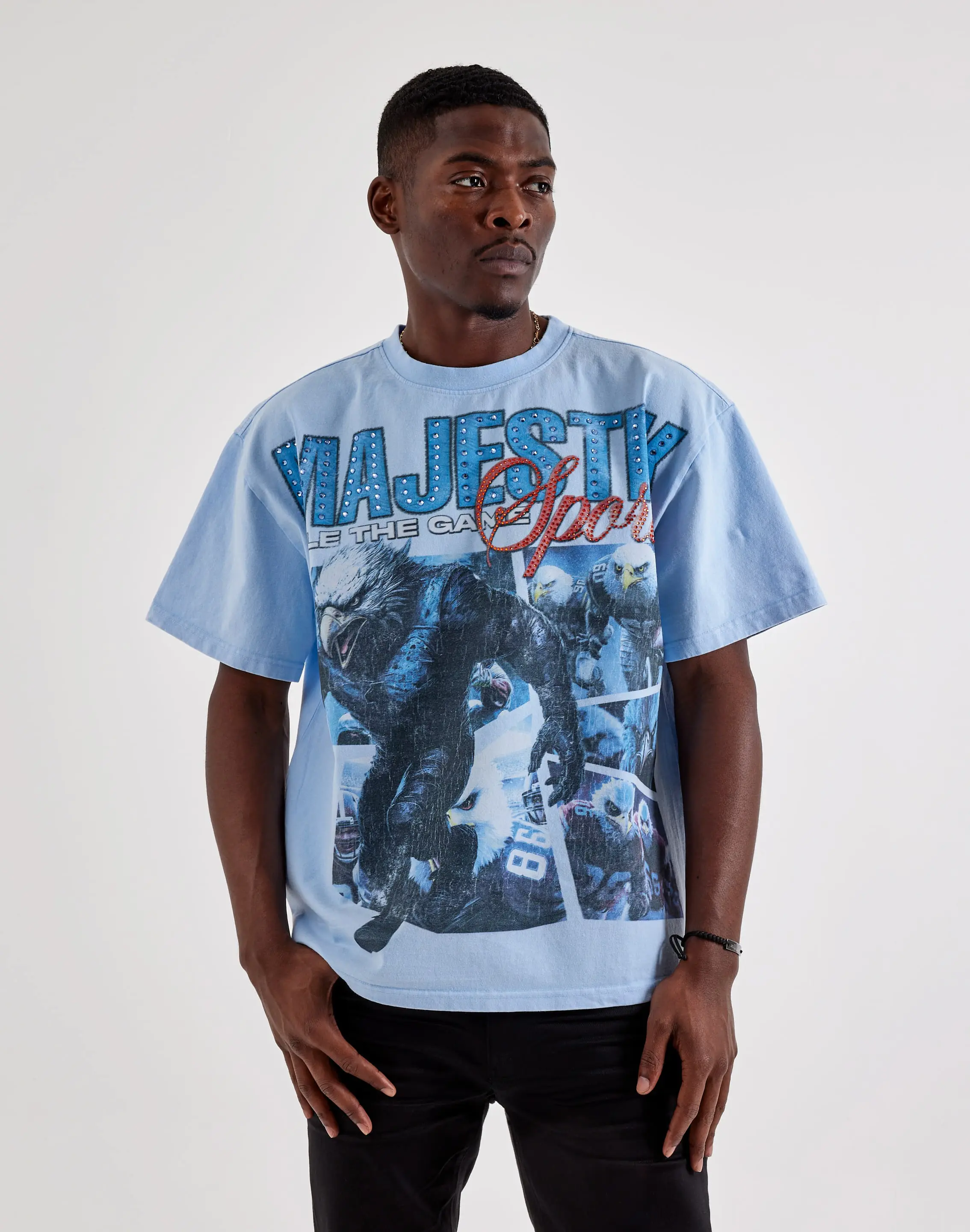 Mens Majestik Eagle Sport Rhinestone Tee