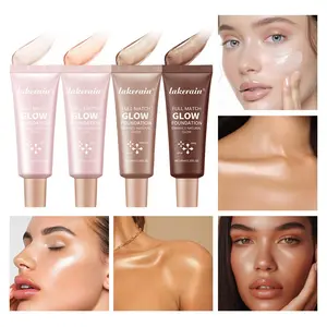 Shimmer Foundation Liquid Highlighter Concealer Moisturizing Natural Glow Makeup, Long-Lasting Hydrating Base for Flawless Skin Finish, Hydrating Flawless Coverage