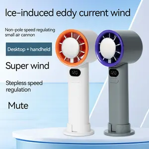 High-Speed Cooling Handheld Fan, Portable USB Rechargeable 3000mah Battery, Adjustable 120 Speeds, Desktop Mount, Home Office Travel Outdoor Use