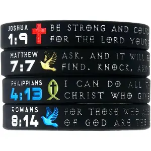 Inkstone Symbols of Faith  Bracelets with Christian Symbols Scripture  Rubber Wristbands