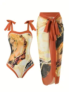 2026 French Retro One-Piece Swimsuit, Modest Tummy Control Swimwear for Beach & Spa