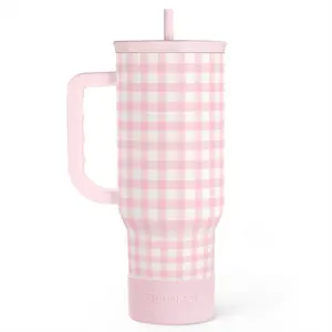 Pink Gingham Tumbler