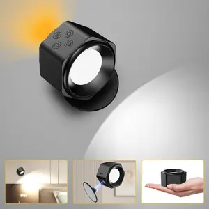 FLOWGO Wireless Wall Lamp, Magnetic Rechargeable RGB light, Remote and Button Control Wall Sconce,Adjustable Night Light, Book Lights for Bedroom,living room,Kids Study,Display Wall,Hallway,Kitchen,Stair,Basement