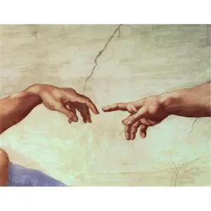Hands of God & Adam Detail From The Creation of Adam From The Sistine Ceiling 1511 Poster Print by Michelangelo Buonarroti - 39 x 27 in. - Large
