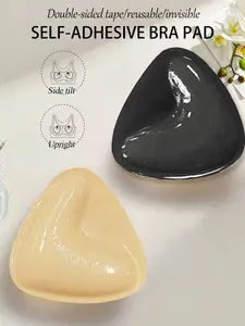 2-Piece Reusable Adhesive Seamless Bra Pads, Double-Sided Push-Up Liners, Washable Sticky Bra Inserts, Ideal for Dresses & Bikinis