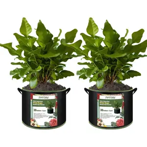 2-Pack 30 Gallon Plant Grow Bags, Thickened Nonwoven Fabric Pots with Handles,Durable Garden Planters Aeration Gardening Container to for Plants, Vegetables, and Flowers