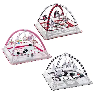 Baby's Gym Game Mat, Nursery Development Mat, Activity Gym, Baby's Activity Center, Floor Mat with 5 Detachable Sensory Toys, Rolling Time Mat Toy, Multi-Functional Activity Gym