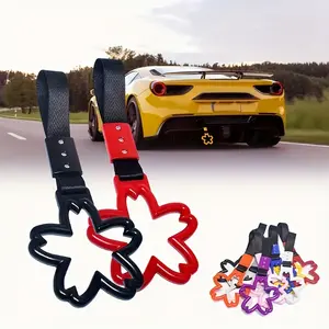 2pcs Sakura Car Hand Pull Ring Decoration, Universal Rear Bumper Decoration, Car Ornament, Car Accessory, Car Trinkets, Car Interior Accessory