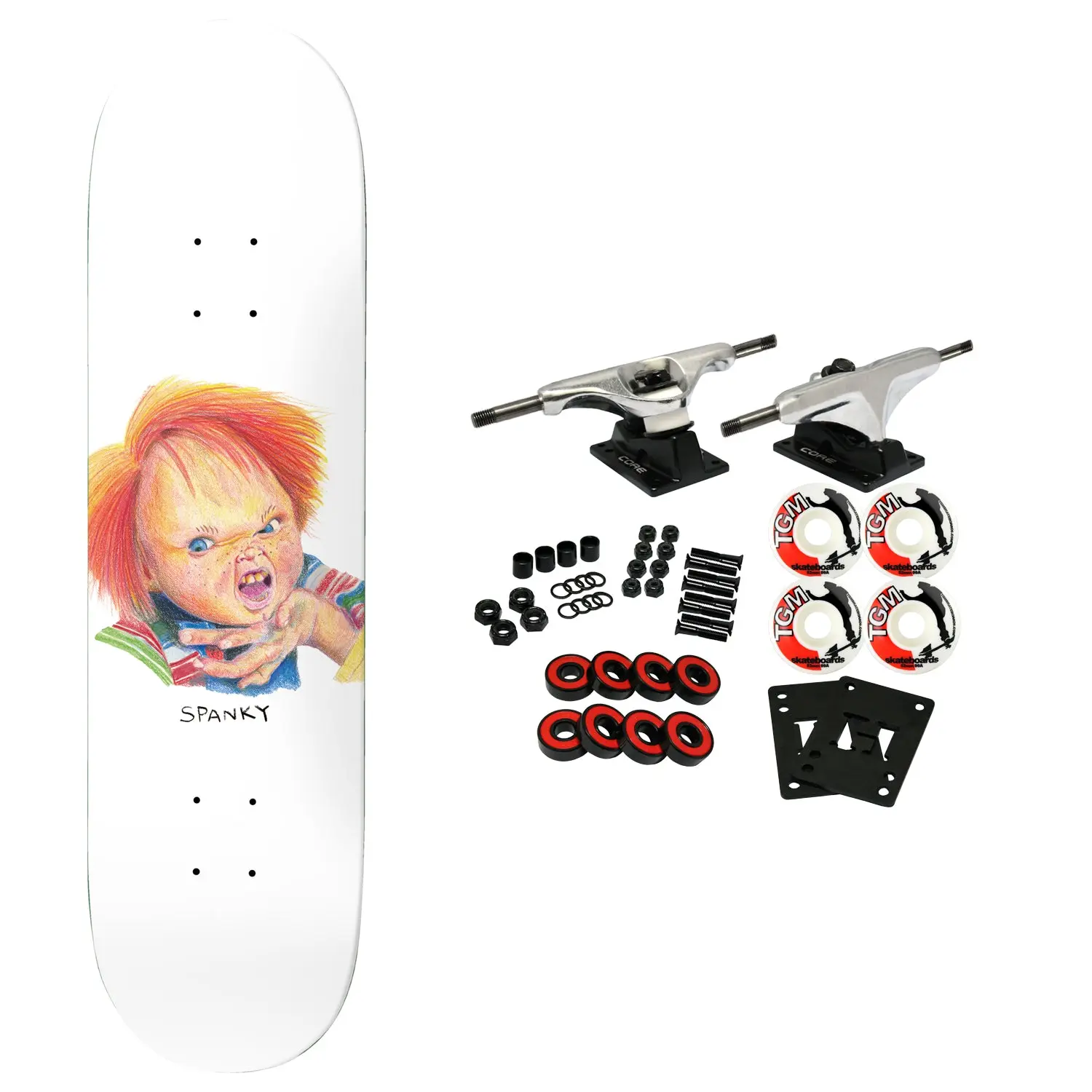 Baker Skateboard Complete Spanky Good Guys White 8.25" x 31.875"