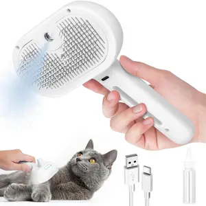 3-in-1 Self-Cleaning Pet Brush for Dogs & Cats, Anti-Static Grooming Tool, Removes Loose Hair and Reduces Shedding, Suitable for Long & Short Hair