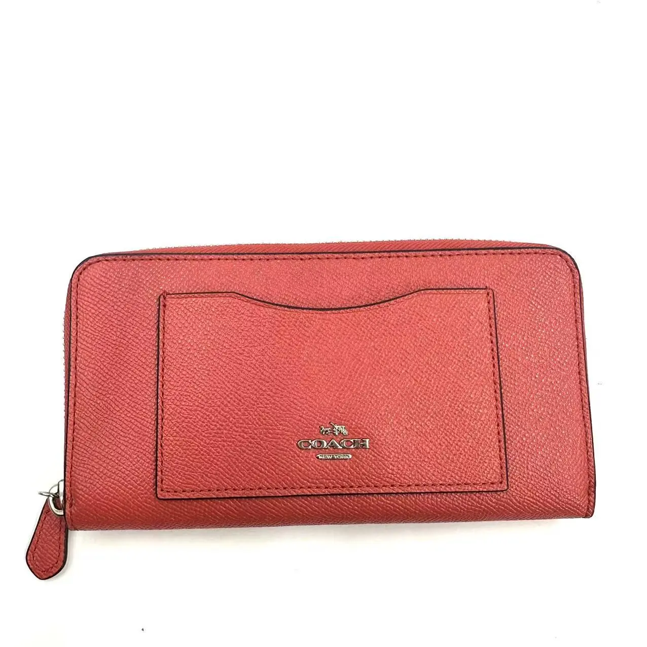 Pre-owned coach AS SHOWN Clutches & Wristlets HZ 1526 Live Accordion Crossgrain Leather Zip Around Wallet