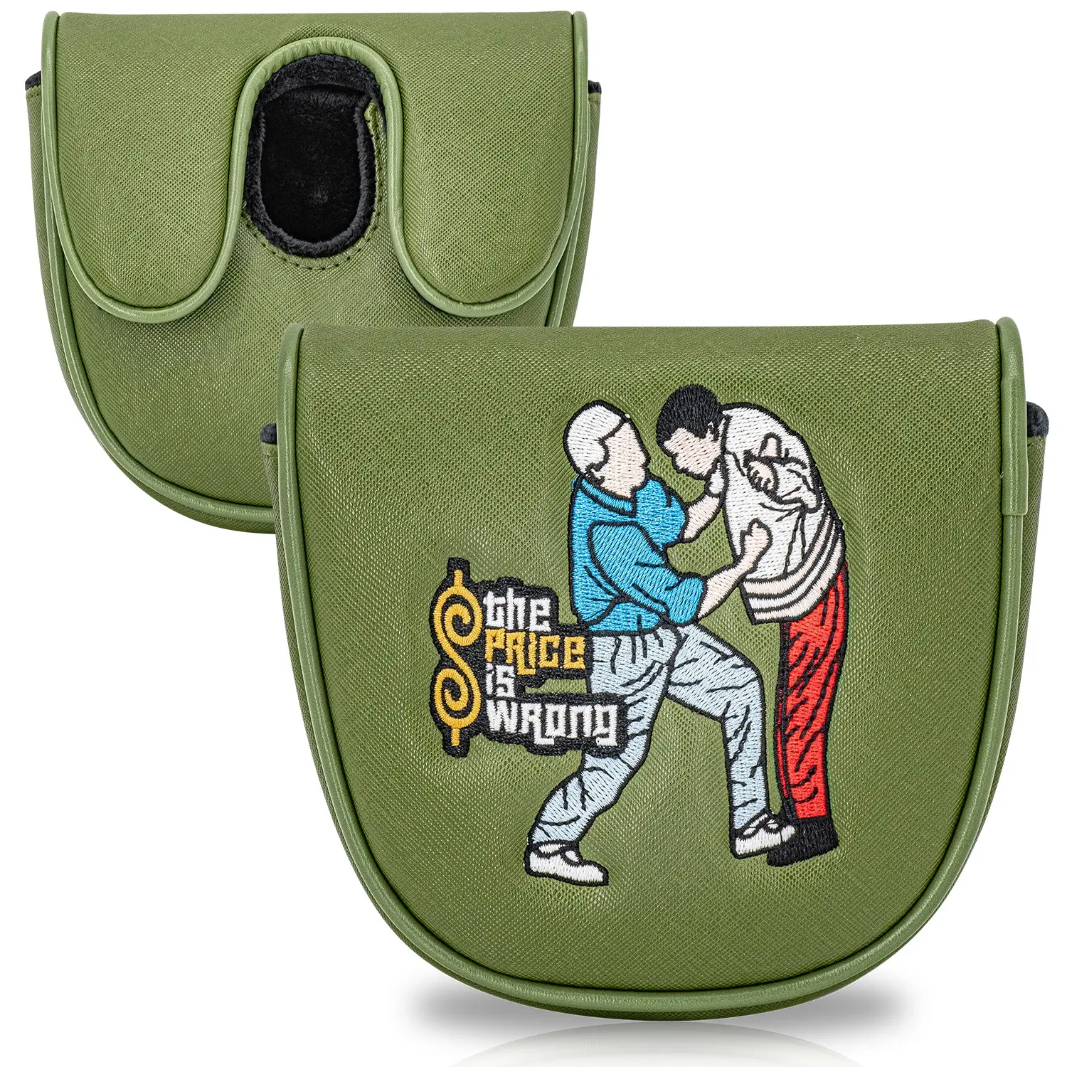 Df3 Putter Golf Club Head Cover, Two-Person Fighting Style, Durable PU Material, Fluffy Interior, Adorable Cartoon Pattern, Golf Accessories