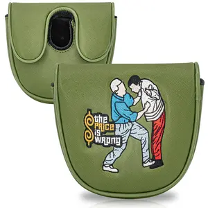 Df3 Putter Golf Club Head Cover, Two-Person Fighting Style, Durable PU Material, Fluffy Interior, Adorable Cartoon Pattern, Golf Accessories