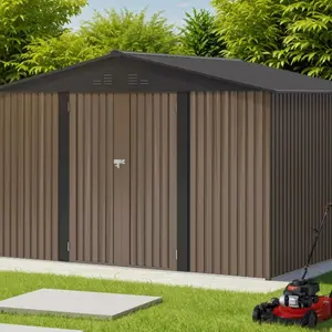 Yitahome 10x8 FT Metal Outdoor Storage Shed 385 CuFT Garden Tools House w/ Doors & Vents