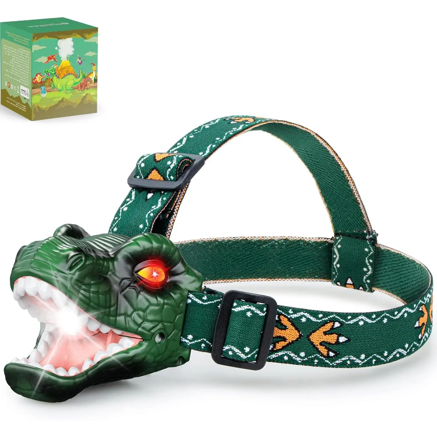 LED Dinosaur Headlamp  Kids, Children's Toy Flashlight T-Rex Dinosaur Toys  Age 3 4 5 6 7 8 9 Years Old Kids, Camping Hiking Gear  Boys Girls