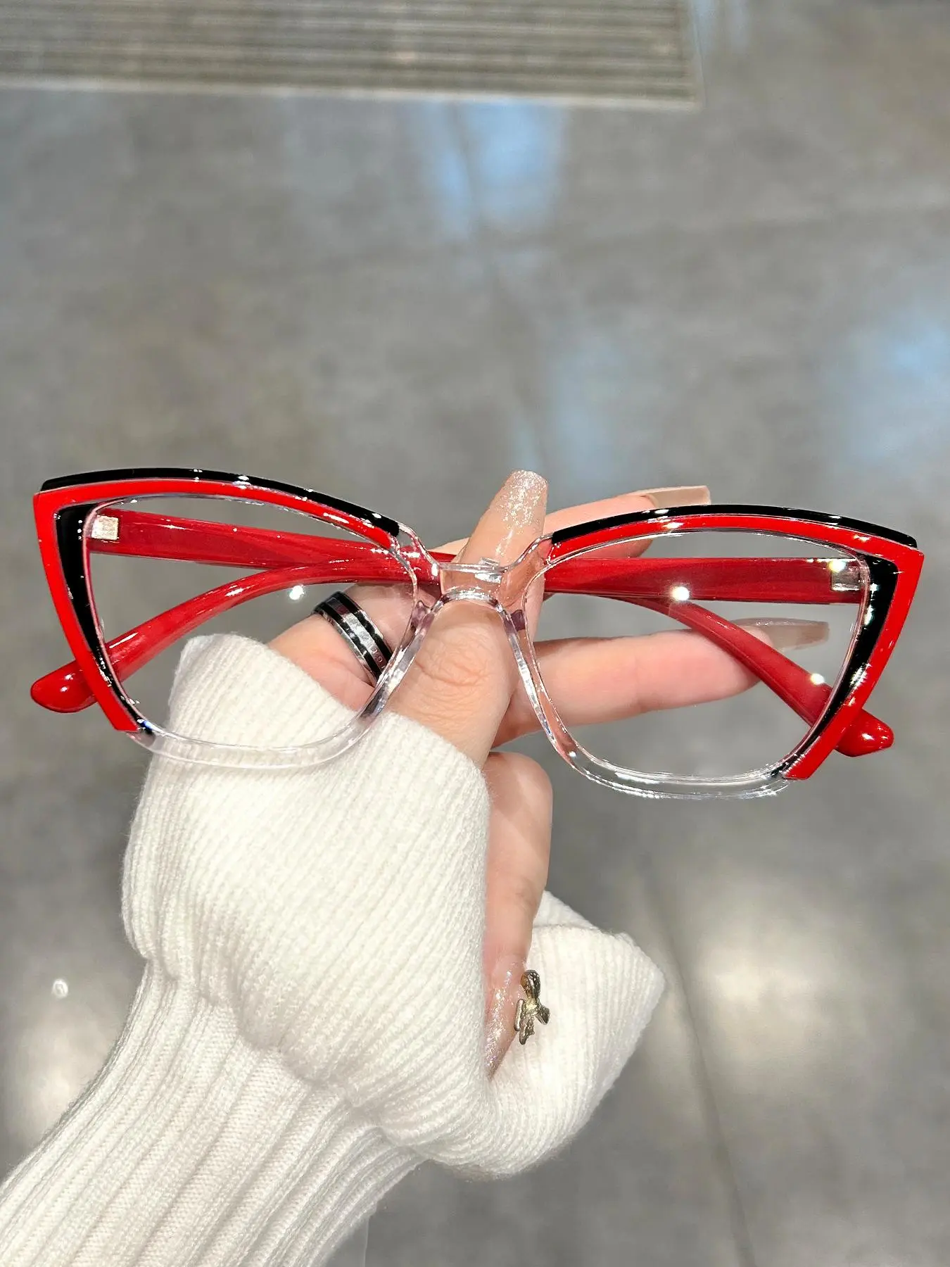 Simple Anti-blue Light Fashion Trendy Frames Eyeglasses, Lightweight Stylish Glasses Eyewear, Basic Cat Eye Frame for Women & Men, Fashionable Trendy Casual Eyeglasses for Work, Daily Decor, Perfect Accessories for Student Daily Use