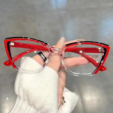 Simple Anti-blue Light Fashion Trendy Frames Eyeglasses, Lightweight Stylish Glasses Eyewear, Basic Cat Eye Frame for Women & Men, Fashionable Trendy Casual Eyeglasses for Work, Daily Decor, Perfect Accessories for Student Daily Use, Trending Glasses