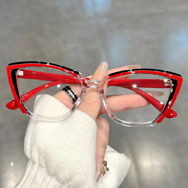 Simple Anti-blue Light Fashion Trendy Frames Eyeglasses, Lightweight Stylish Glasses Eyewear, Basic Cat Eye Frame for Women & Men, Fashionable Trendy Casual Eyeglasses for Work, Daily Decor, Perfect Accessories for Student Daily Use, Trending Glasses