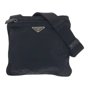 Pre-owned PRADA Nylon Shoulder Bags Tessuto Triangle Logo Plate Shoulder Bag