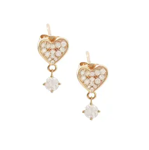 14kyg Heart Diamond Earrings