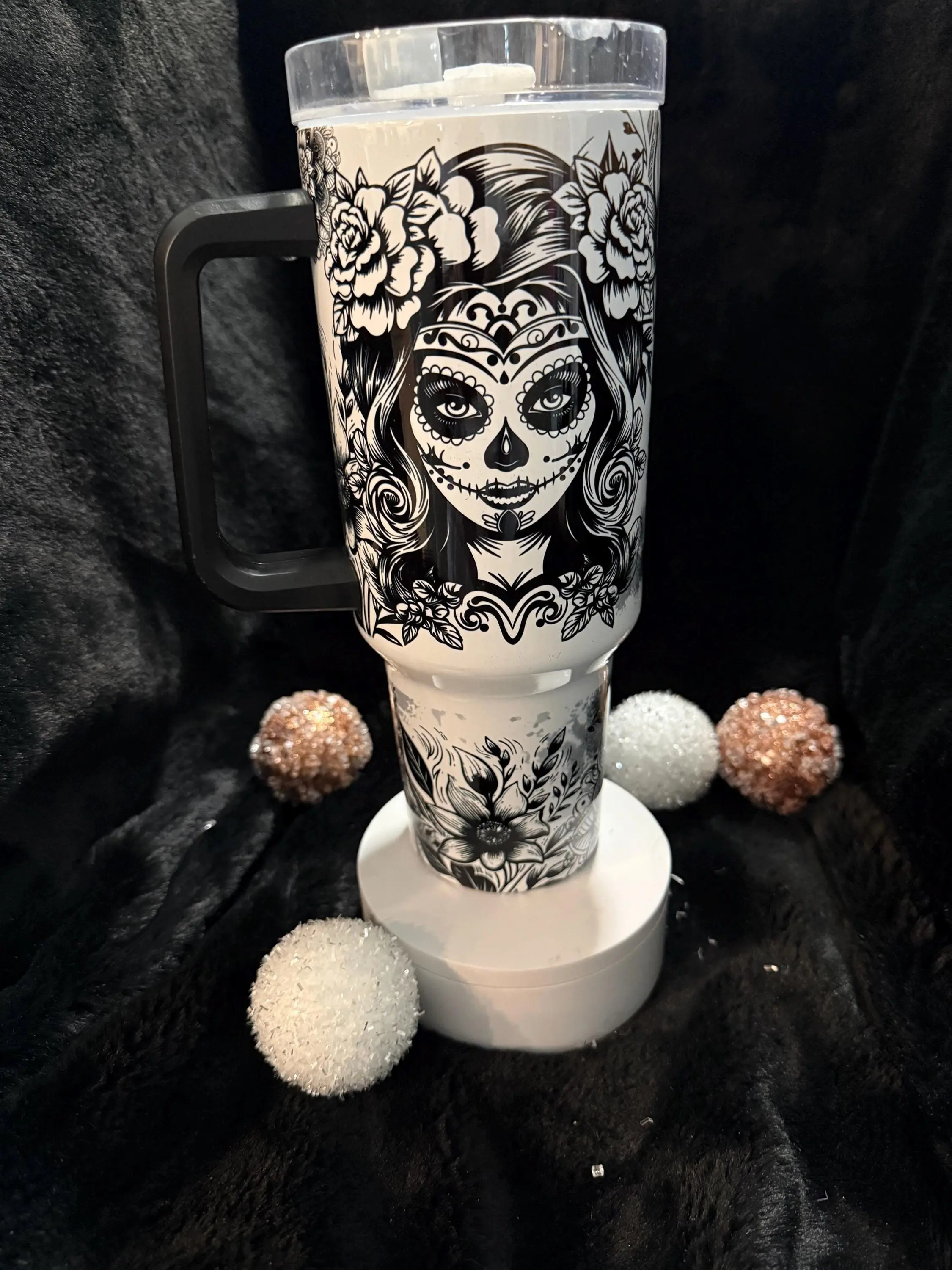 Professional Sugar Skull 40oz Tumbler - Ready to Ship