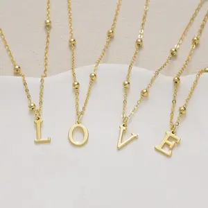 Women's Dainty A-Z Initial Pendant Letter Charm Necklaces - Personalized Costume Jewelry, Trendy Gift for Mother's Day Minimalist