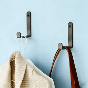 2pcs Stainless Steel Wall Hooks, Clothes Towel Hat Rack Single Hook, Closet Hanging Hooks, Includes Installation Screws, Durable
