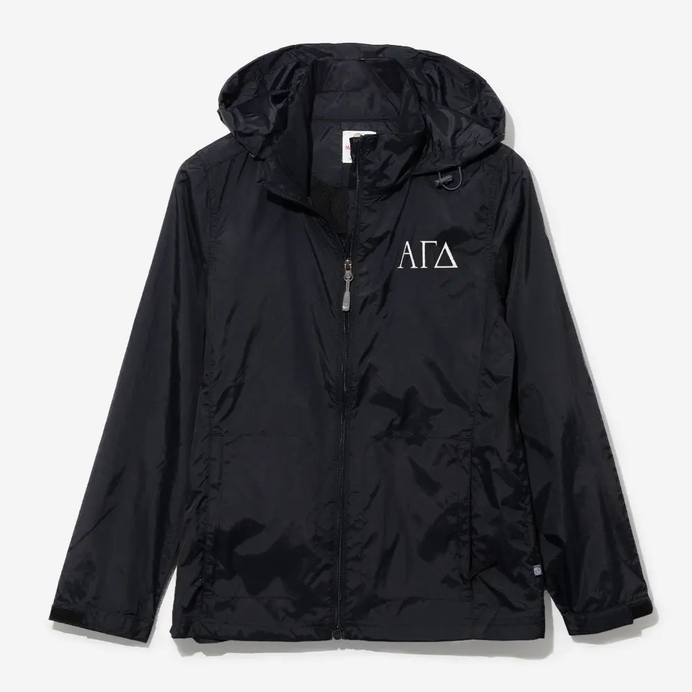 Alpha Gamma Delta Lightweight Rain Jacket | Black